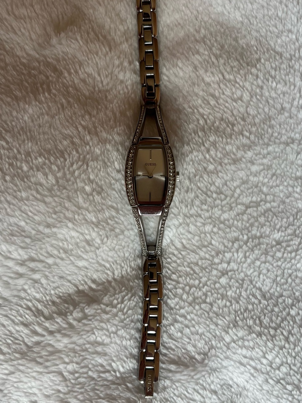 Guess Silver-tone Crystal Accent Women's Bracelet Watch